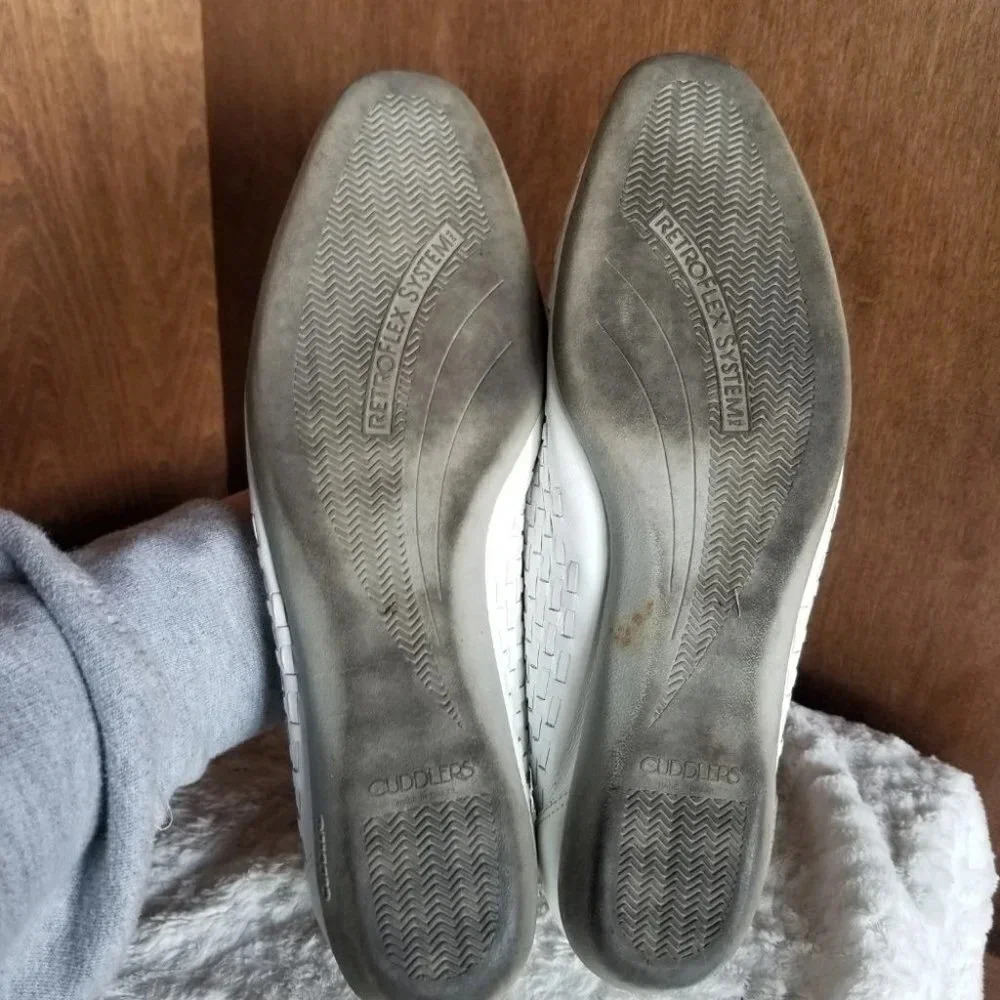 Cobbie Cuddlers Leather Woven Slip On Shoes White Rainbow 8.5 - Picture 11 of 13